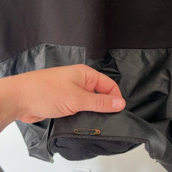 Misook | Faux Leather Knit Mock Neck Longline Minimalist Jacket Blazer Size XL - Picture 8 of 11